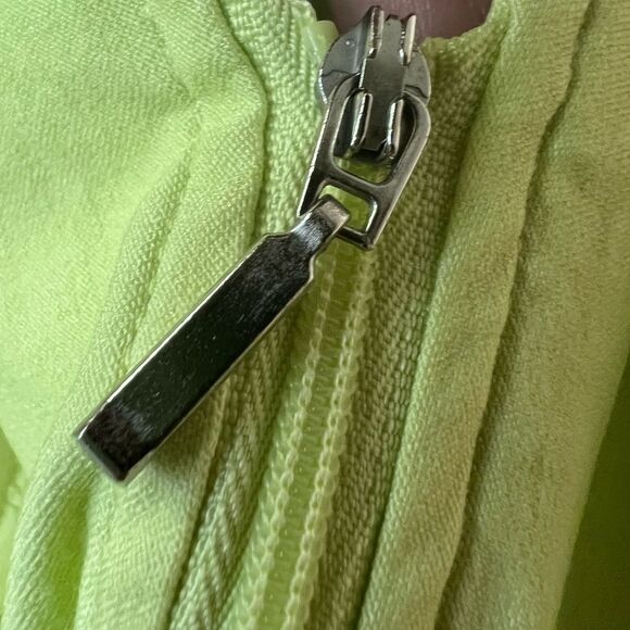 TRIBAL pastel Lime green stretch gathered/ruched front zip jacket Sz 8 EUC - Picture 8 of 12